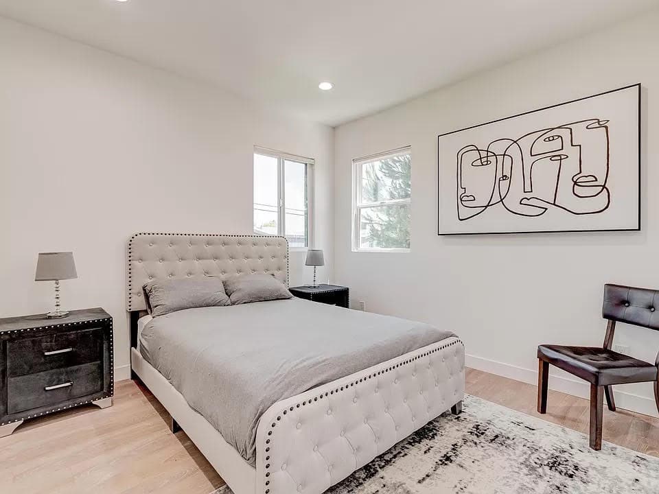 Private bedroom with comfortable bedding